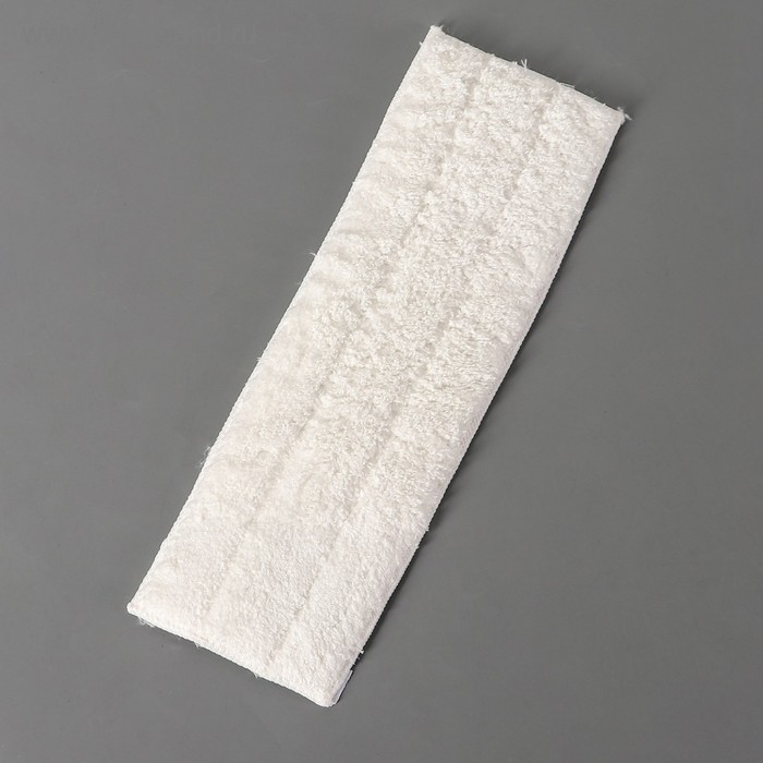 Насадка для плоской швабры на липучке, 32×10,5 см, микрофибра, цвет белый - Фото 1