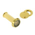 Глазок дверной Apecs, L= 50-90 мм, d=16 мм, со шторкой, цвет золото - Фото 1