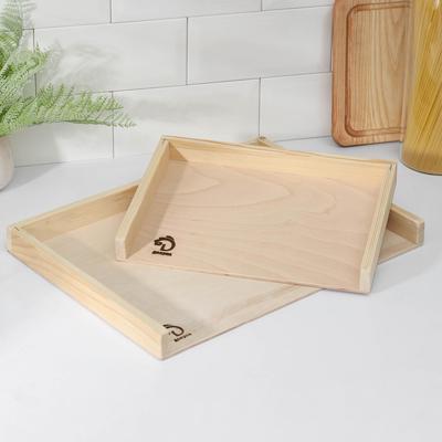 Доски деревянная для пельменей Доляна «Хозяюшка», 2 шт: 40×30 см, 30×21 см, берёза