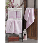 Комплект махровых полотенец BERHAMİS 50х90, 70х140 см, цвет розовый, бамбук - Фото 1