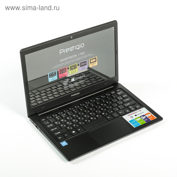 Ноутбук Prestigio, SmartBook 116C, Quad Core Intel Atom Z8350 1.44GHz, 2GB/32GB, черный - Фото 1