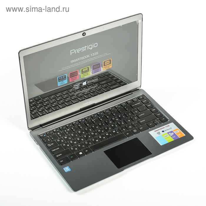 Ноутбук Prestigio SmartBook 133S, Intel Celeron N3350 1.1GHz, 3GB/32GB, тёмно-серый - Фото 1