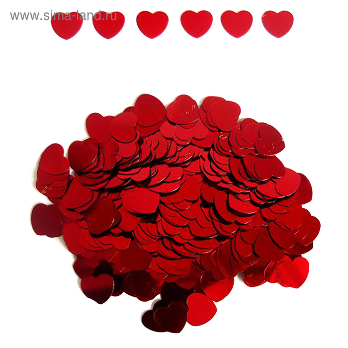 Конфетти "Сердца красные", 14 гр, 12 мм - Фото 1