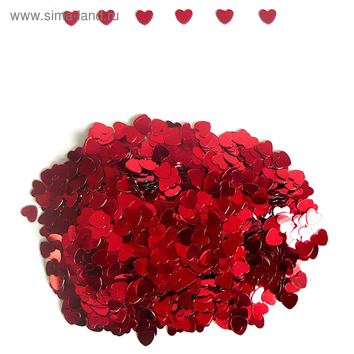 Конфетти "Сердца красные", 14 гр, 6 мм - Фото 1