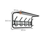 Вешалка настенная с полкой на 5 крючков «Ажур», 60×28×21 см, цвет чёрный - Фото 8