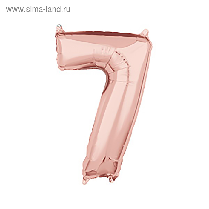 Шар фольгированный 26" "Цифра 7", розовое золото - Фото 1
