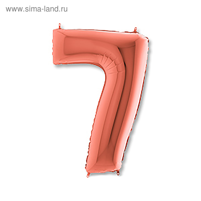Шар фольгированный 40" "Цифра 7", розовое золото - Фото 1
