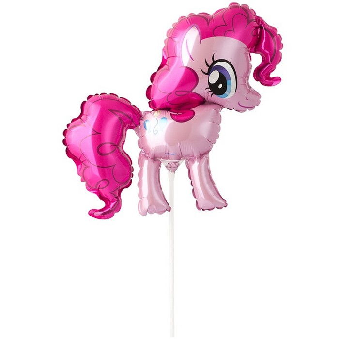 Шар фольгированный 14 «Пони», без палочки, цвет розовый