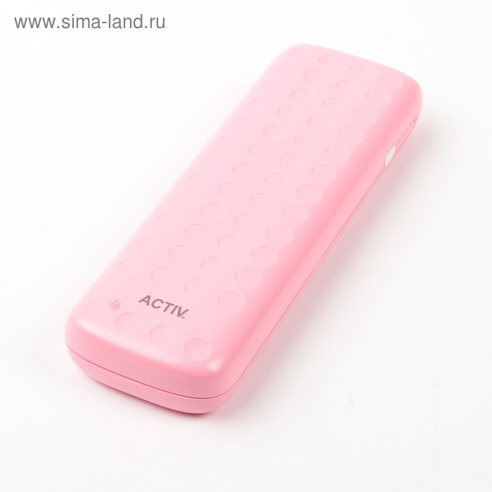 Внешний аккумулятор Activ, USB, 8000 мАч, 1 A, фонарик, розовый - Фото 1