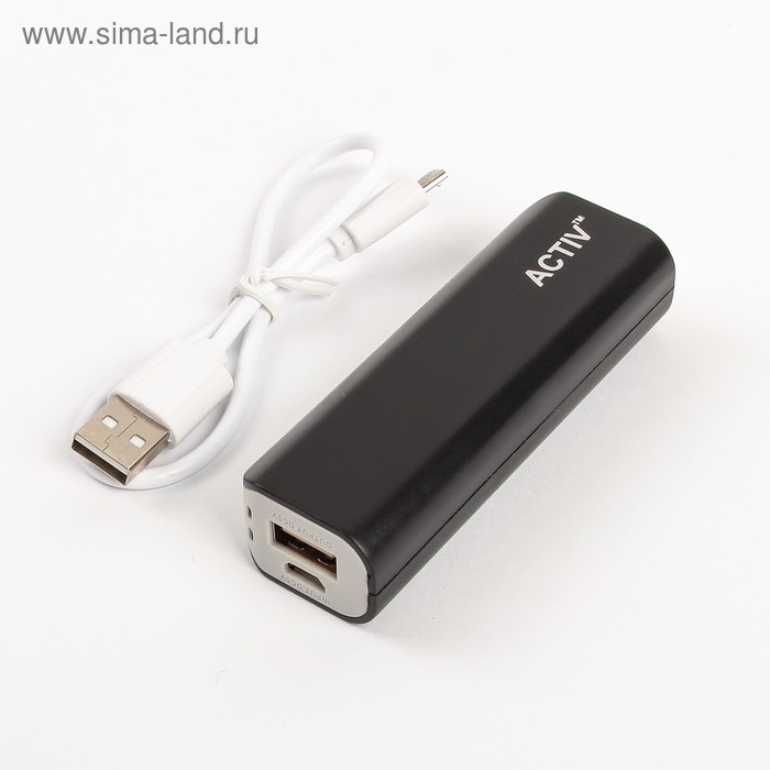 Внешний аккумулятор Activ, USB, 2600 мАч, 1 A, чёрный - Фото 1