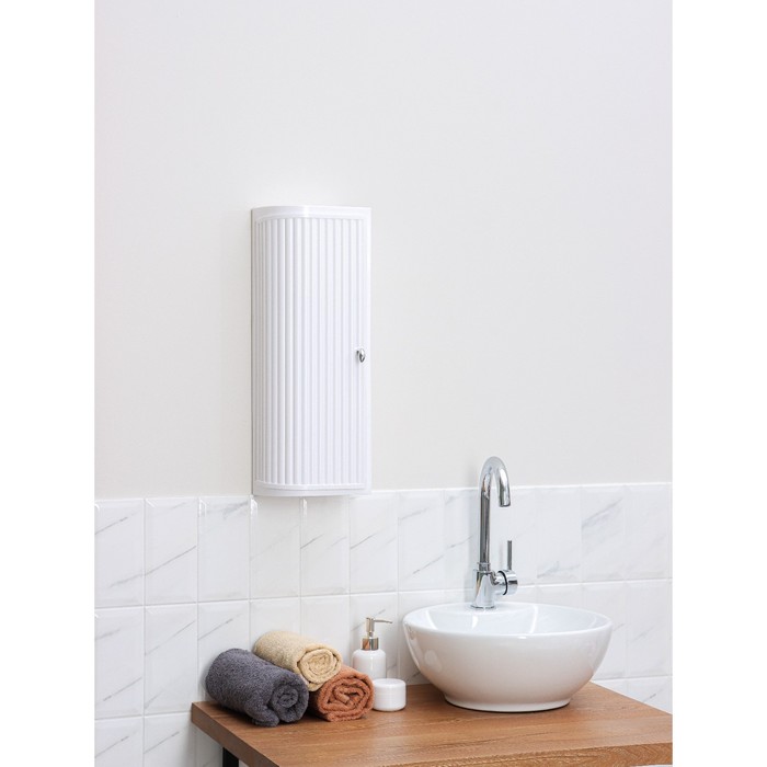 Шкафчик угловой Hilton Left, подвесной, снежно-белый - Фото 1