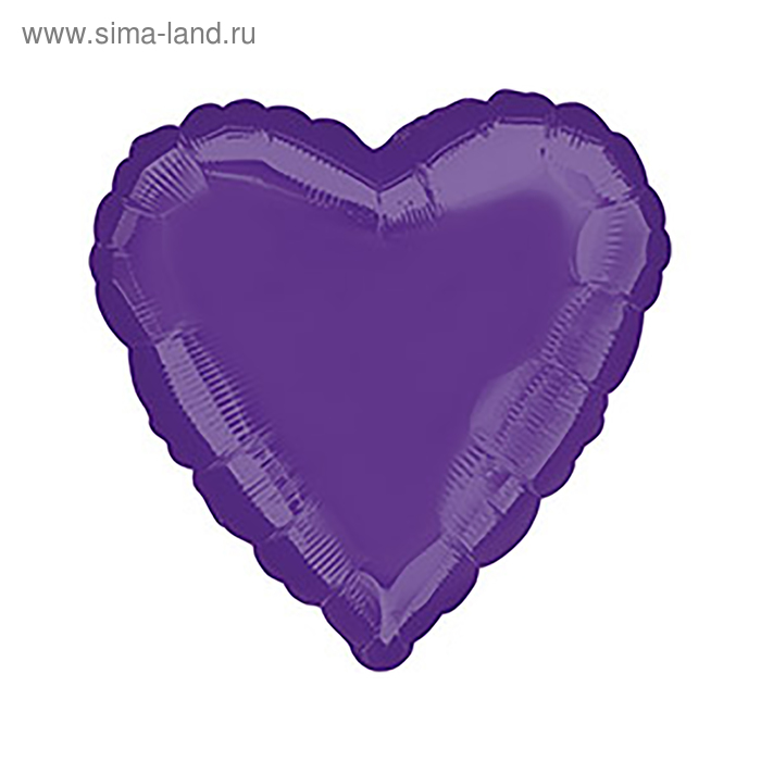 Шар фольгированный 18" "Сердце", металл, new purple - Фото 1