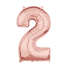 Шар фольгированный 26" "Цифра 2", розовое золото - Фото 1