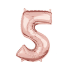 Шар фольгированный 26" "Цифра 5", розовое золото - Фото 1