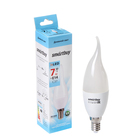 Лампа cветодиодная Smartbuy, Е14, C37, 7 Вт, 4000 К, матовое стекло, дневной белый свет - фото 318046000