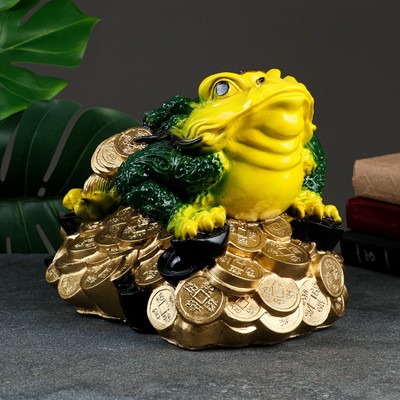 Копилка для денег «Жаба большая на деньгах», гипс, 26×32×22 см