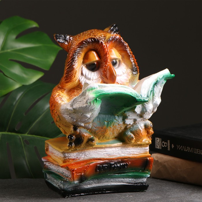 Копилка для денег «Сова с книгами», гипс, 17×18×27 см - Фото 1