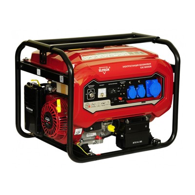 Генератор Elitech БЭС 8000ЕМ, бензиновый, 4 тактный, 6.5 кВт, 220/12 В, 50Гц, эл.старт