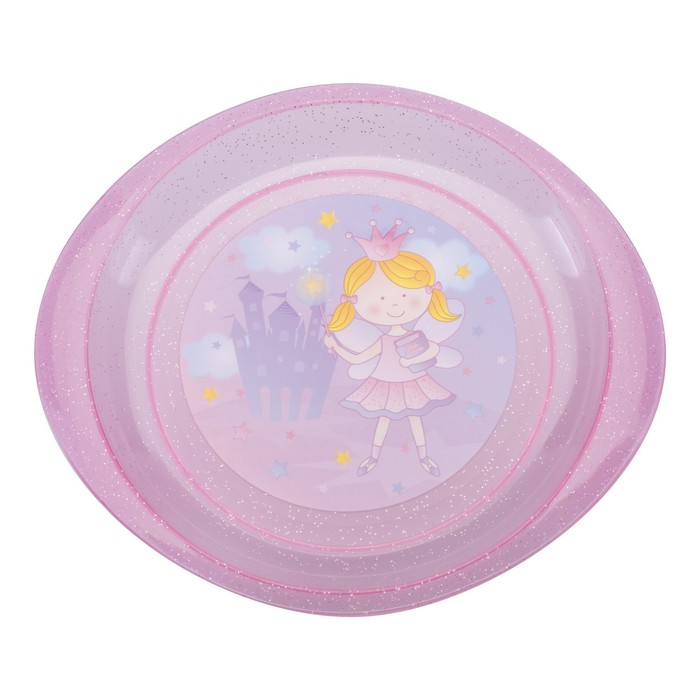 Тарелка детская «Принцесса», диаметр 18 см, для вторых блюд, от 4 мес., цвета МИКС - фото 1908357082