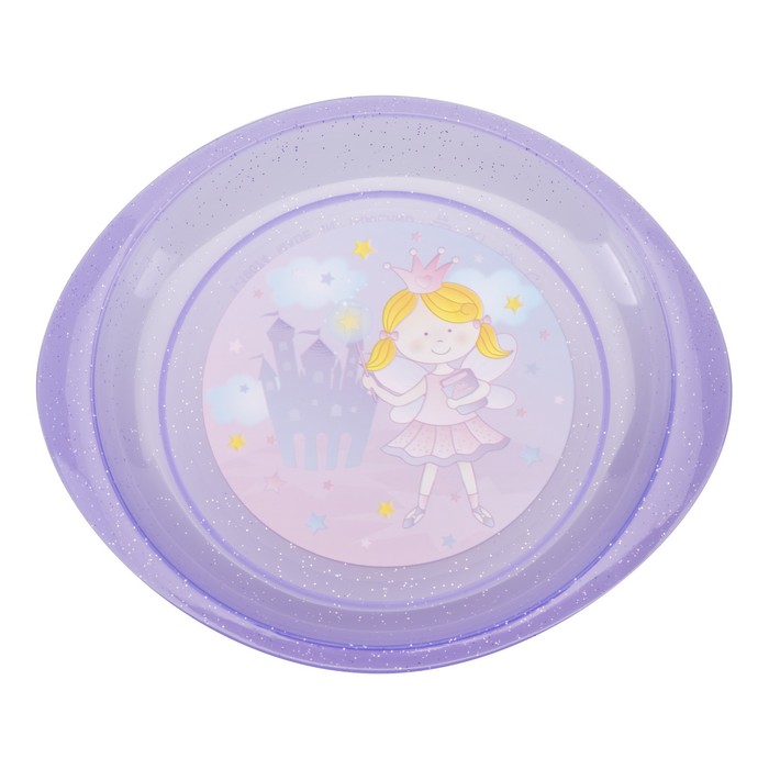 Тарелка детская «Принцесса», диаметр 18 см, для вторых блюд, от 4 мес., цвета МИКС - фото 1908357087