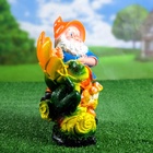 Садовая фигура из гипса «Гном с лягушкой на бревне», 25×12×26 см - Фото 10