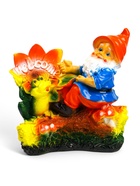 Садовая фигура из гипса «Гном с лягушкой на бревне», 25×12×26 см - Фото 4