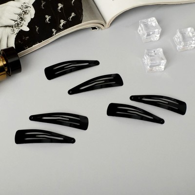 Заколки для волос «Овал», набор 12 шт., 5.5×1.5 см, чёрные