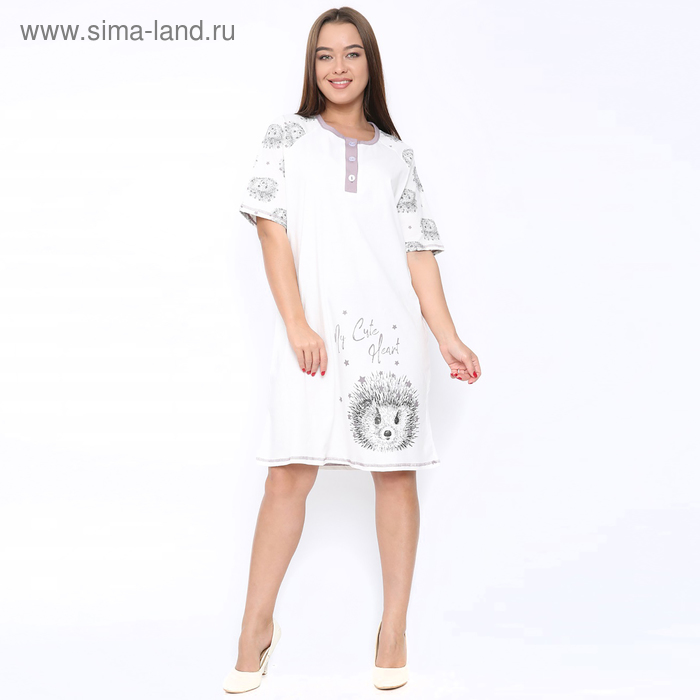 Сорочка женская 124 цвет белый, р-р 44 - Фото 1