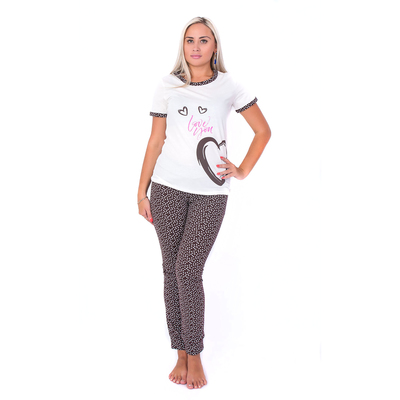 Комплект женский (футболка, брюки), цвет МИКС, размер 42