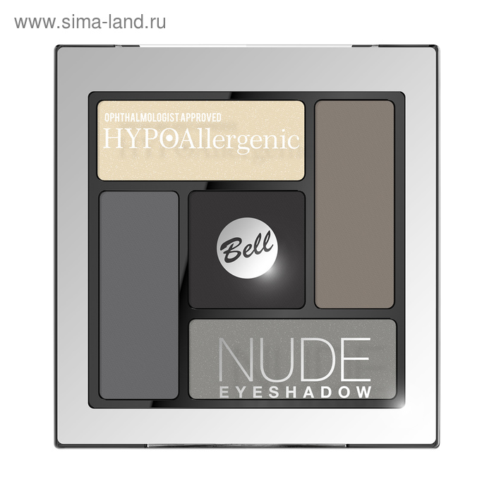 Сатиново-кремовые тени для век Bell Hypoallergenic Nude Eyeshadow, тон 02 - Фото 1