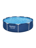 Бассейн каркасный 305 х 76 см, фильтр-насос, 56679 Bestway - фото 809496418