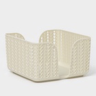 Салфетница IDEA «Вязание», пластик, 14×14×8.5 см, серая - Фото 1