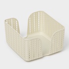 Салфетница IDEA «Вязание», пластик, 14×14×8.5 см, серая - Фото 3