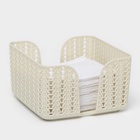 Салфетница IDEA «Вязание», пластик, 14×14×8.5 см, серая - Фото 2