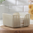 Салфетница IDEA «Вязание», пластик, 14×14×8.5 см, серая - Фото 6