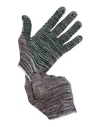 Перчатки рабочие, хб, вязка 7 класс, 3 нити, размер 9, с ПВХ точками, серые - фото 121734145