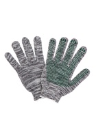 Перчатки рабочие, хб, вязка 7 класс, 3 нити, размер 9, с ПВХ точками, серые - фото 121734146