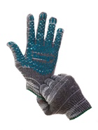 Перчатки садовые, хб, вязка 10 класс, 6 нитей, размер 9, с ПВХ точками, серые, Greengo - Фото 12