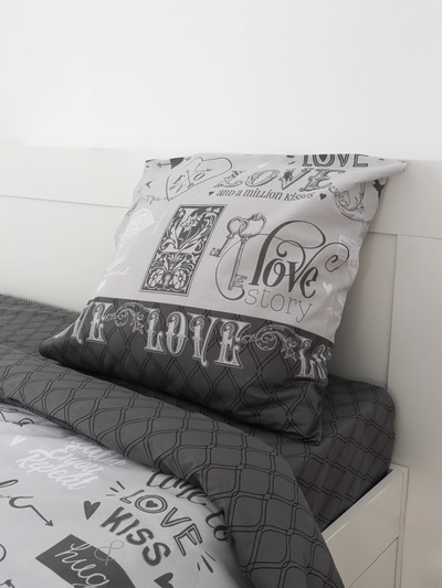 Постельное бельё "Этель" дуэт Love 143*215 см - 2 шт, 240*220 см, 70*70 см -2 шт, 100% хлопок, бязь 125 г