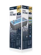 Бассейн каркасный Bestway Power Steel 56670, 488×244×122 см, фильтр-насос, лестница, тент, прямоугольный - Фото 15