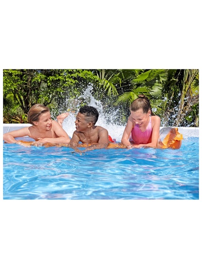 Бассейн каркасный Bestway Power Steel 56670, 488×244×122 см, фильтр-насос, лестница, тент, прямоугольный