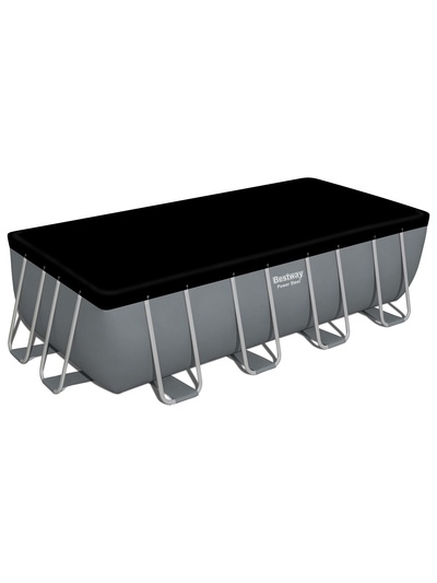 Бассейн каркасный Bestway Power Steel 56671, 488×244×122 см, песчаный фильтр-насос, лестница, тент, прямоугольный