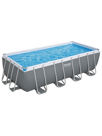 Бассейн каркасный Bestway Power Steel 56671, 488×244×122 см, песчаный фильтр-насос, лестница, тент, прямоугольный
