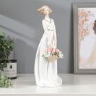 Сувенир керамика "Девушка с корзиной цветов" 27х10х9 см - фото 318619415