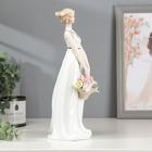 Сувенир керамика "Девушка с корзиной цветов" 27х10х9 см - Фото 3