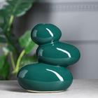Ваза керамическая "Сбалансированные камни", настольная, зелёный цвет, 21 см - Фото 1