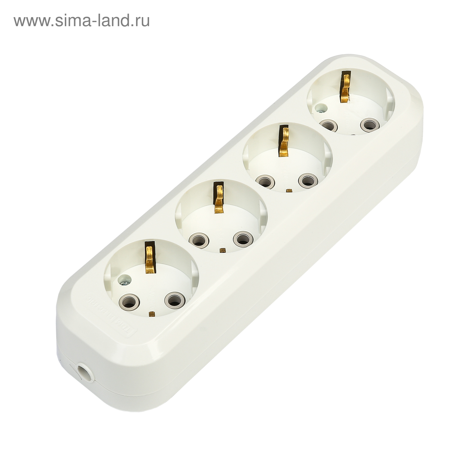 Колодка розеточная 4 гнезда 2П+3 16А 250В белая TDM (SQ1806-0014 ...
