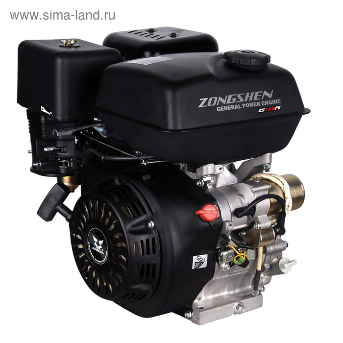 Двигатель ZONGSHEN ZS168FBE-4, бенз., 4Т, 6.5 л.с., 196 см3, d=22 мм, электростарт - Фото 1
