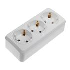 Розетка Smartbuy «Юпитер», 16 А, трехместная, открытая, с з/к, белая - Фото 1