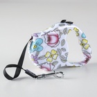 Рулетка с принтом «Стрим», 3 м, вес животного до 12 кг, расцветка нежные цветы - Фото 4